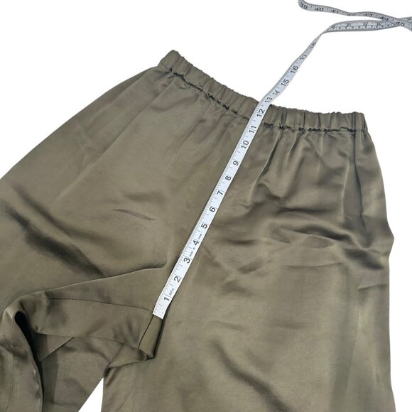 Jenni Kayne Dark Olive Silky Wide-Leg Elastic Waist Pants Women SZ Small Pull on - Picture 5 of 12